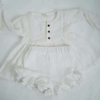 White crinkle frock for girls