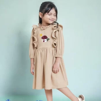 frilled full-sleeve frock