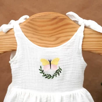 Embroidered Muslin Frock for Girls
