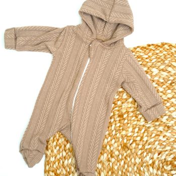 knitted hooded baby romper