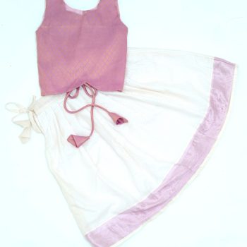 Mauve Pattu Pavada for Girls