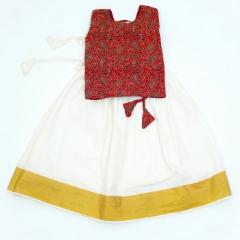 red blouse pattu pavada