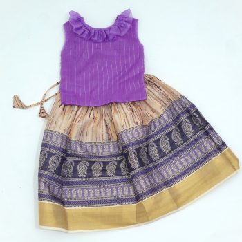 Purple Blouse Pattu Pavada