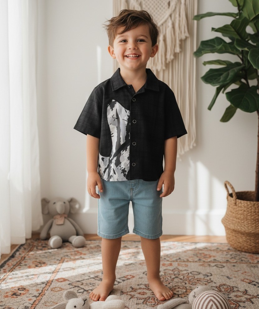 Boys Patchwork Shirt