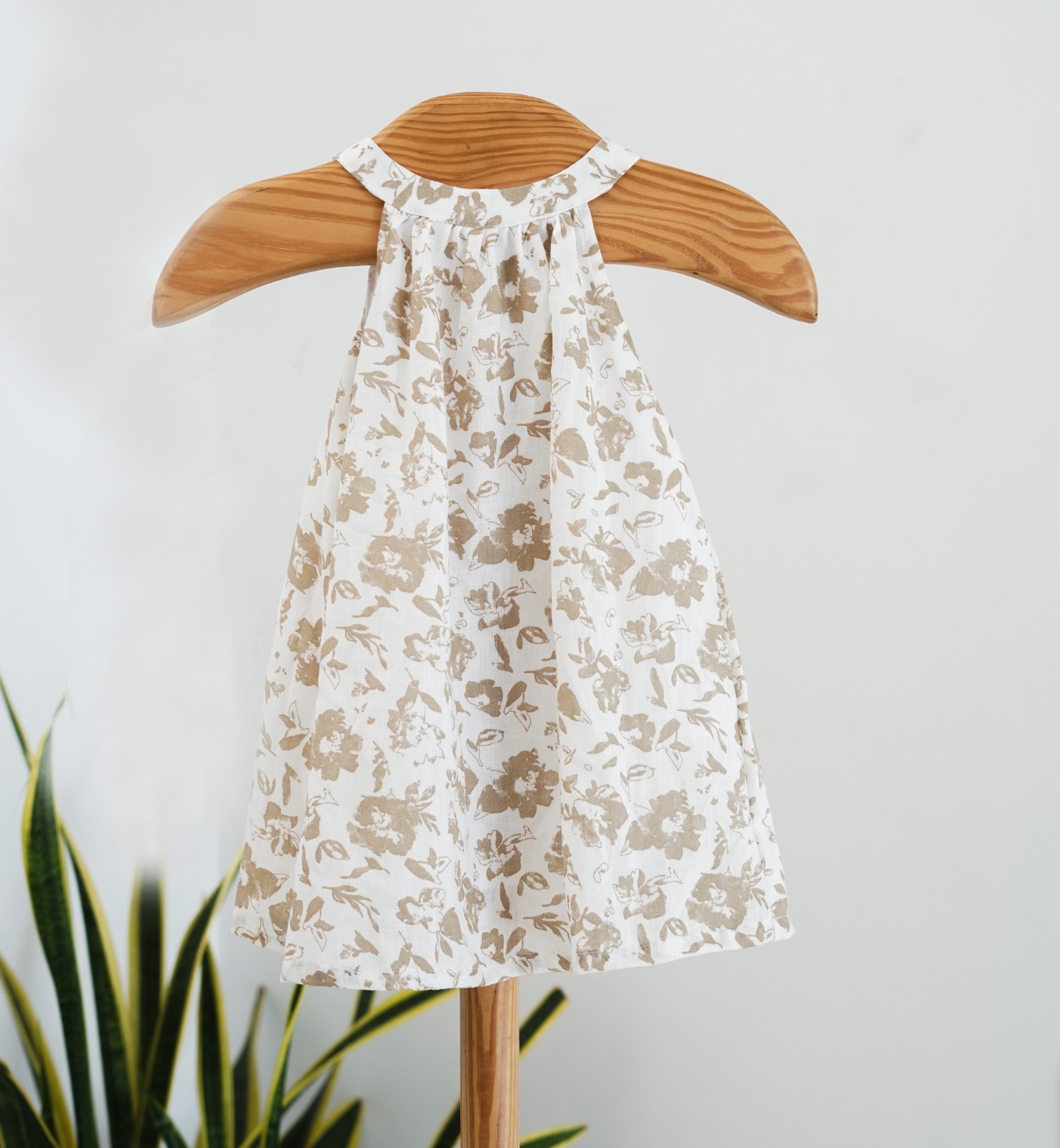 Baby Girl Sleeveless Frock | White Floral Cotton Dress - Image 3