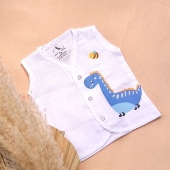 blue dinosaur muslin jabla for baby