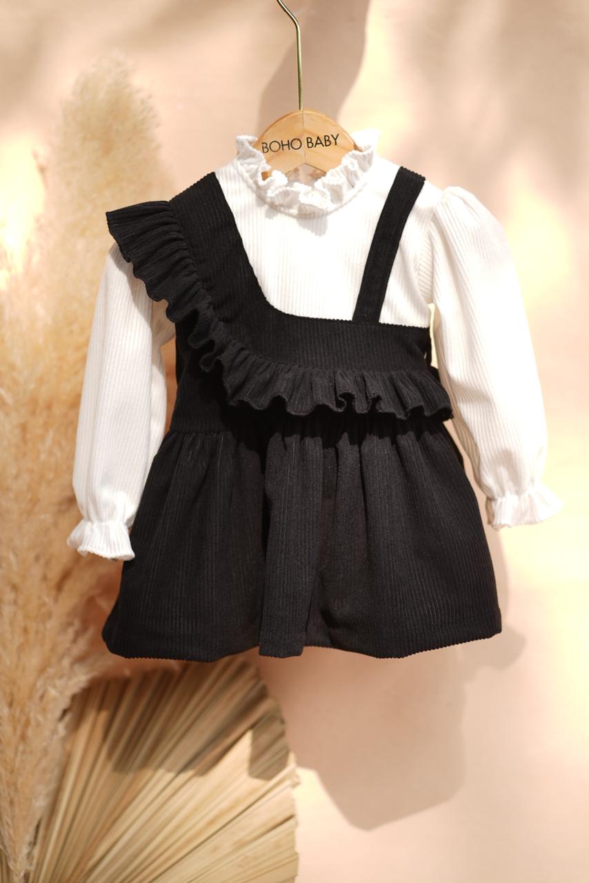 black pinafore dress for baby girl