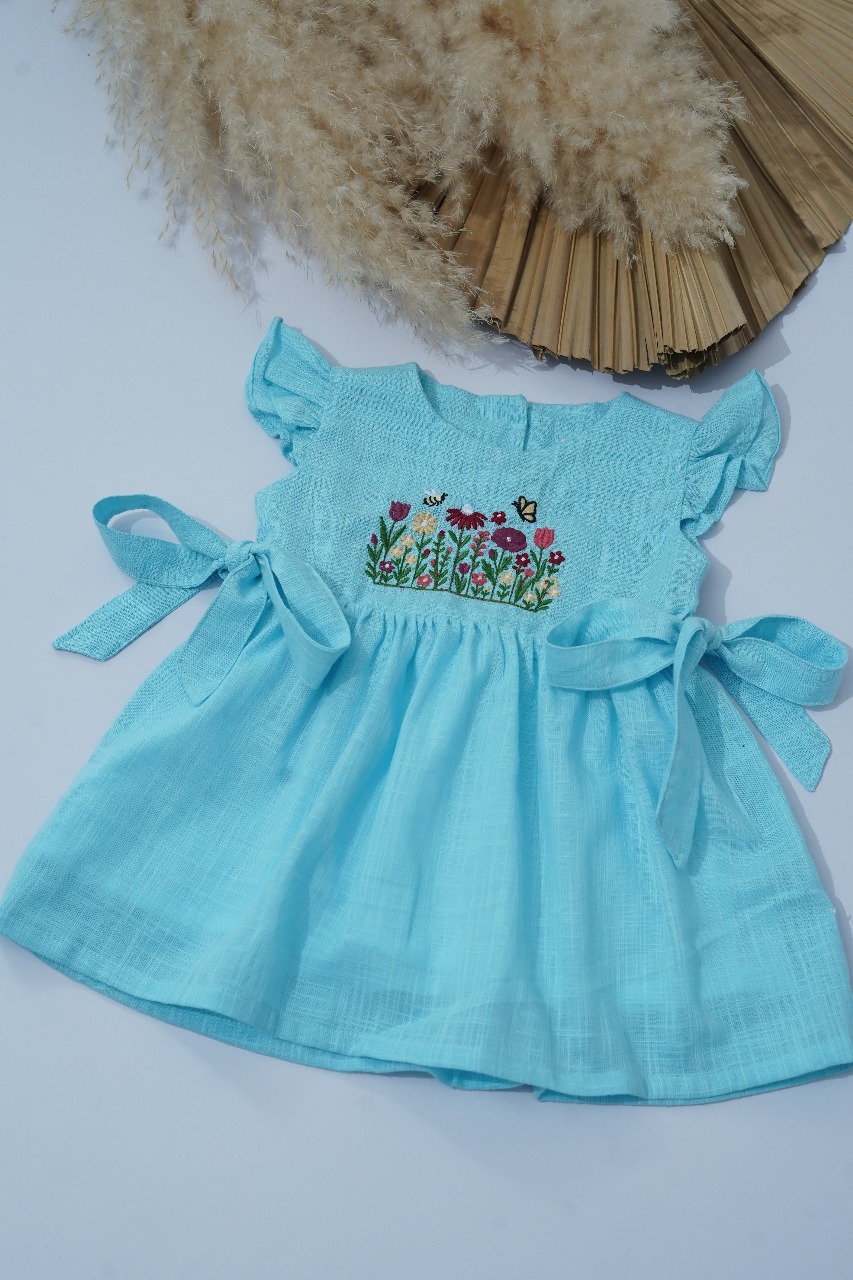 embroidered cotton frock dress