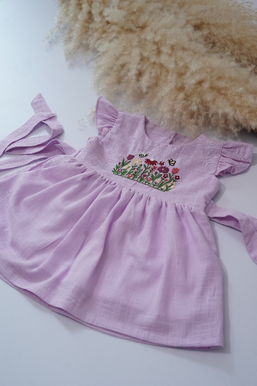 embroidered cotton frock dress