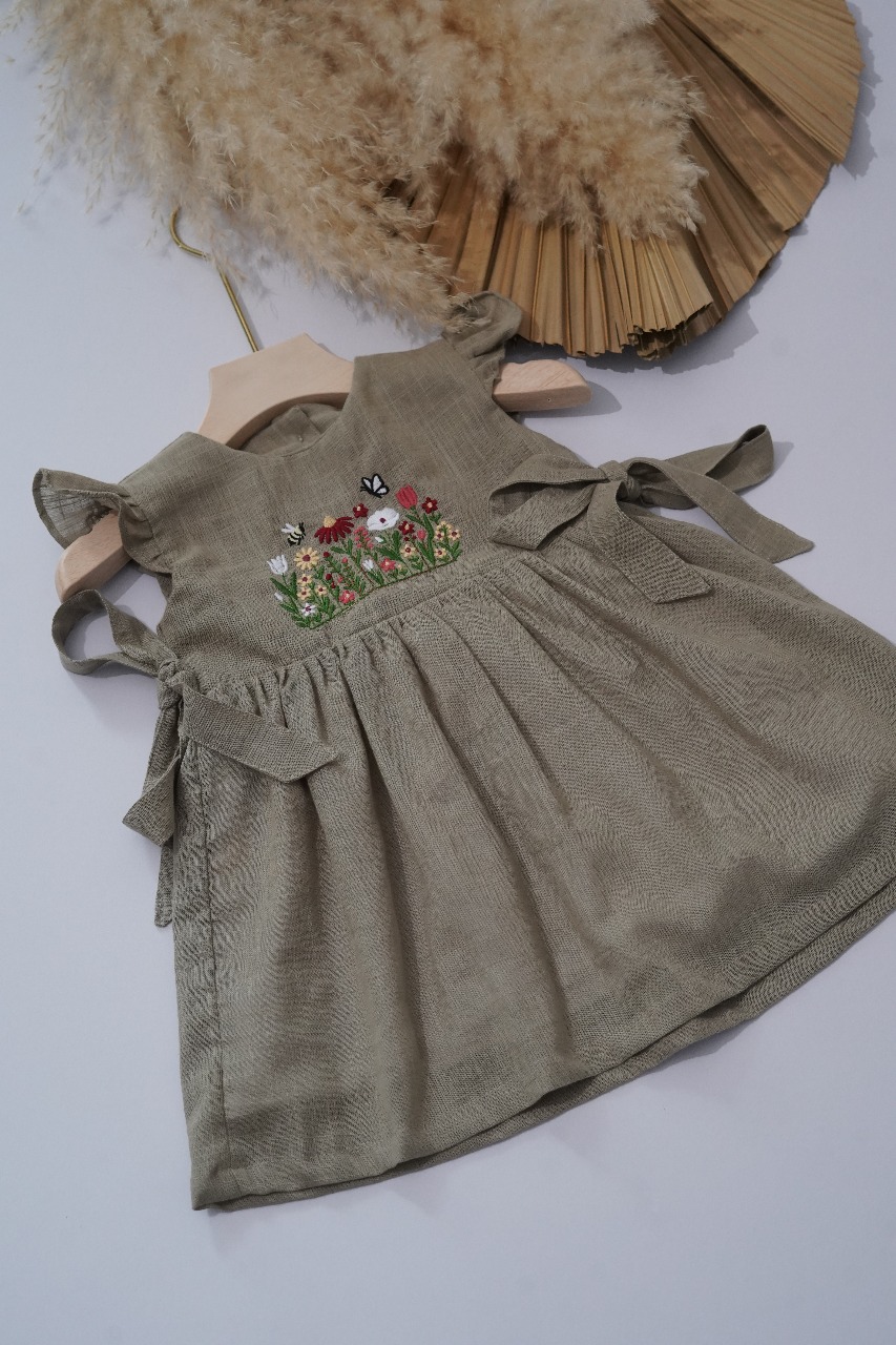 embroidered cotton frock dress