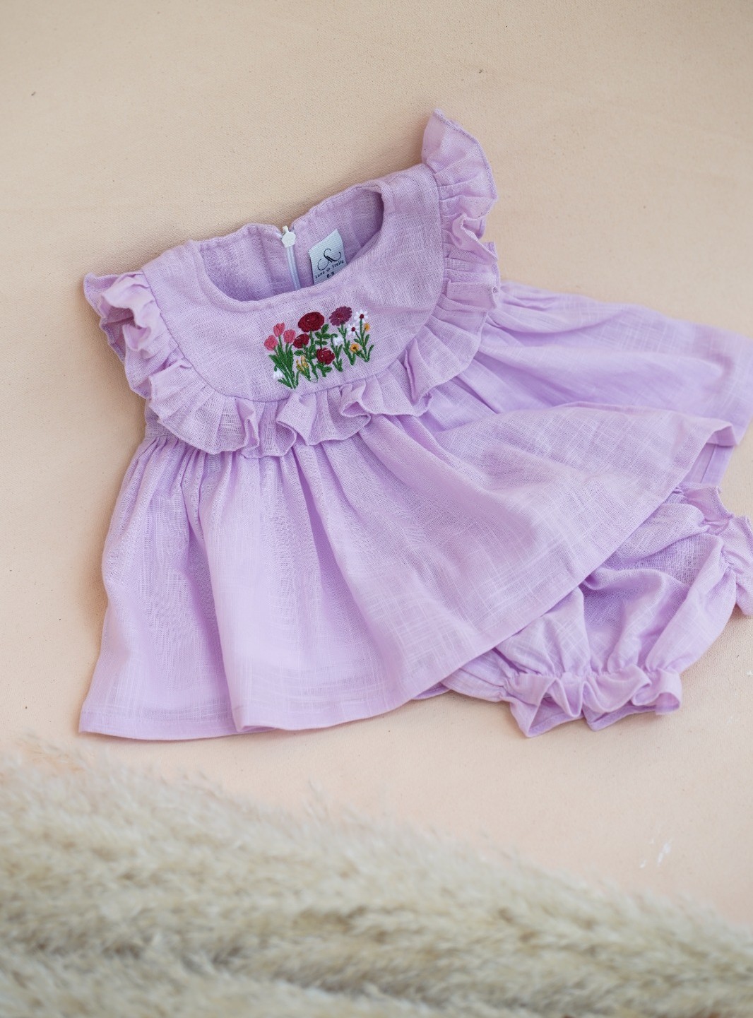 lavender cotton baby frock