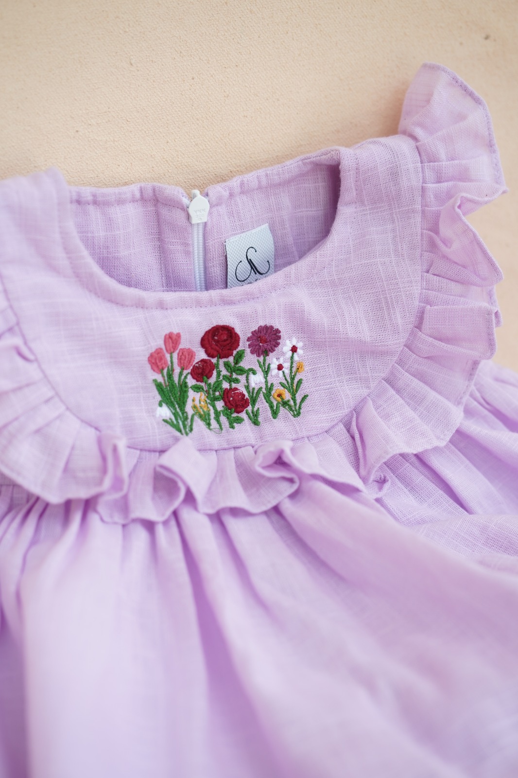 lavender cotton baby frock