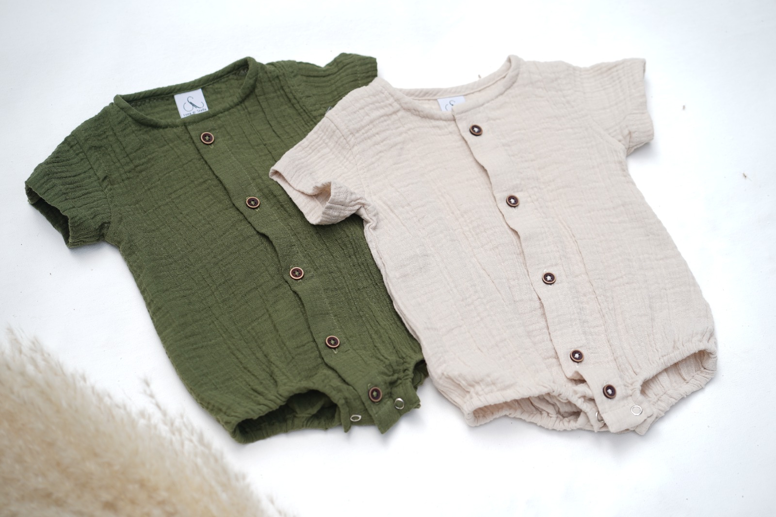 muslin baby onesie for boys