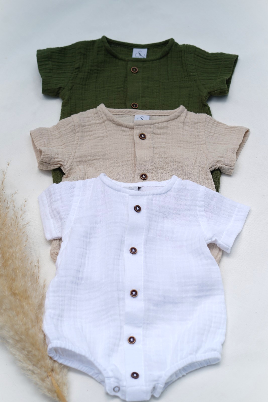 muslin baby onesie for boys