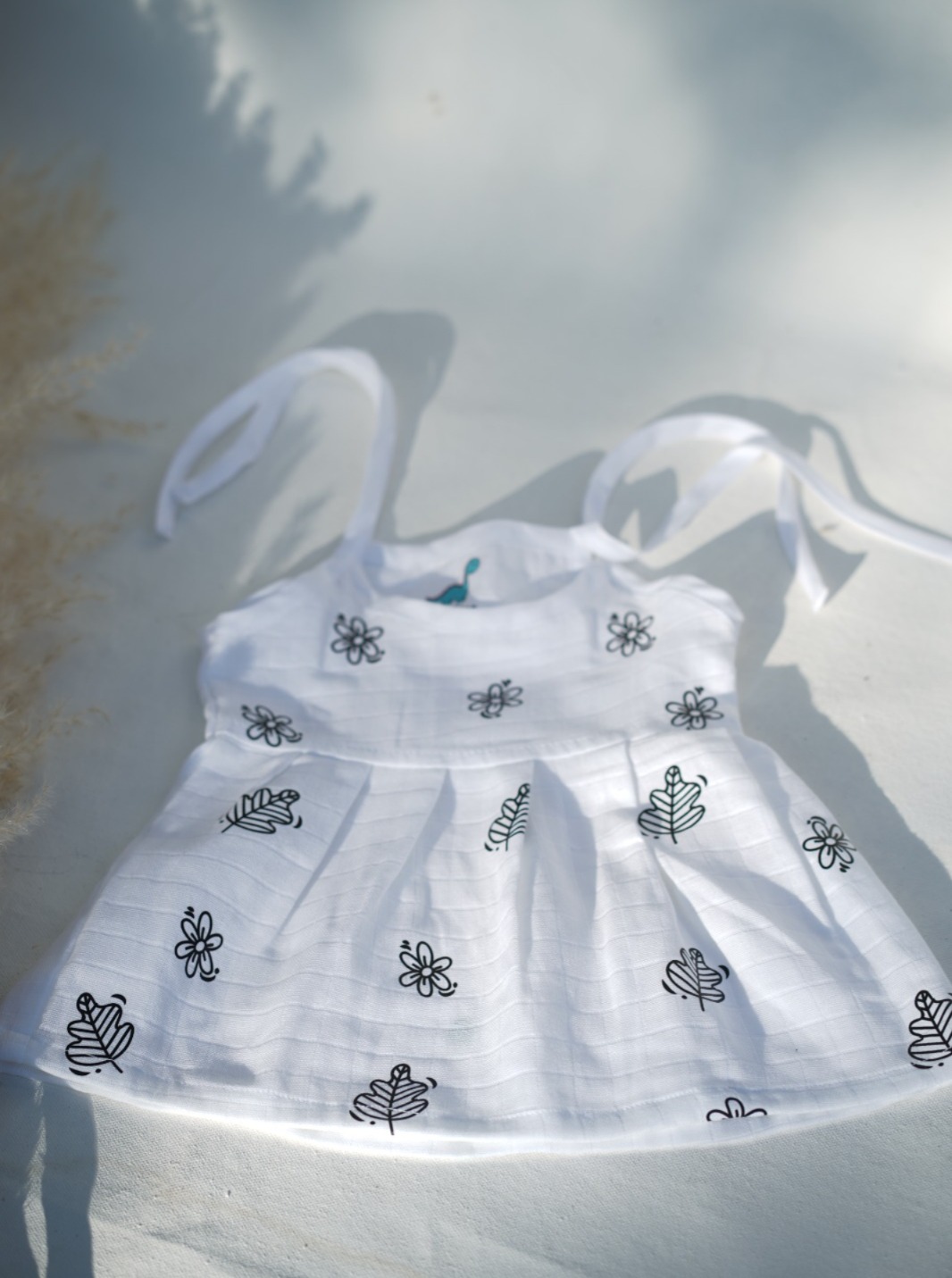 floral leaf baby frock