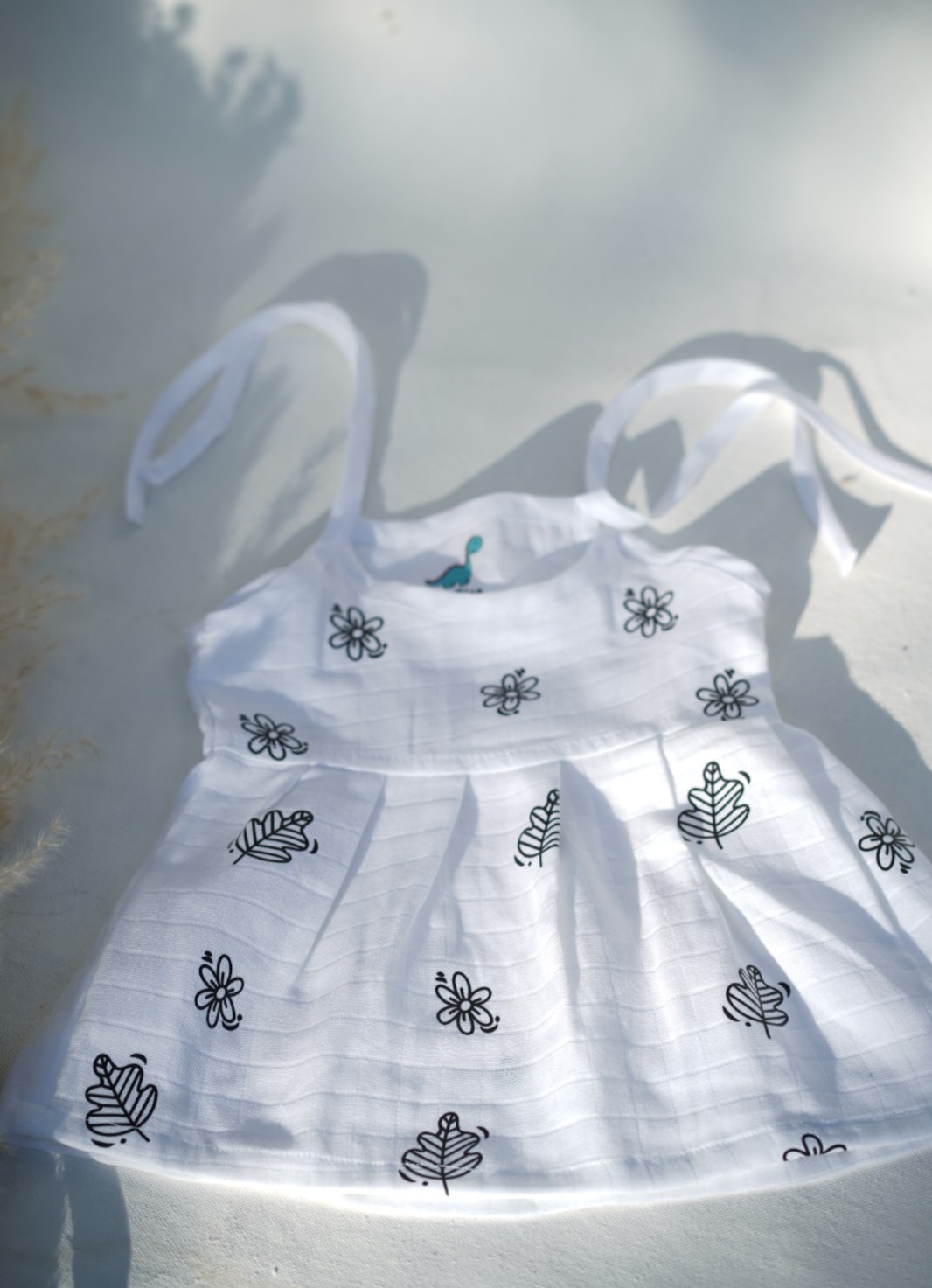 floral leaf baby frock