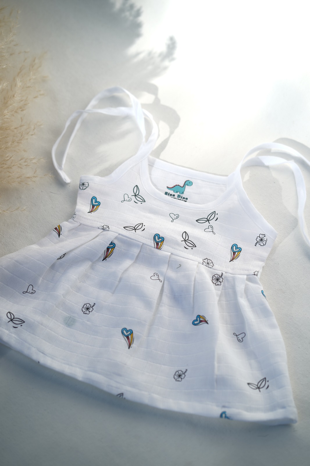 Heart and Rainbow muslin frock