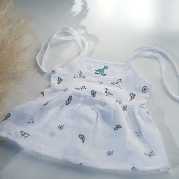 Heart and Rainbow muslin frock