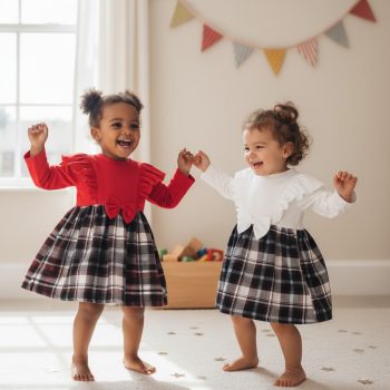 plaid party frock for girls