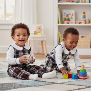 plaid baby outfit set