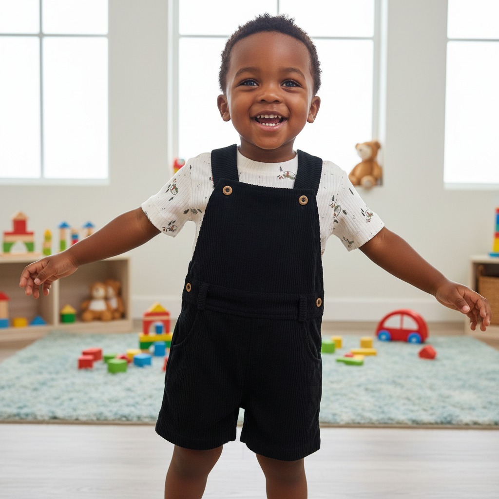 boys dungaree shorts set