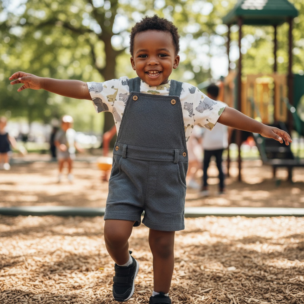 boys dungaree shorts set