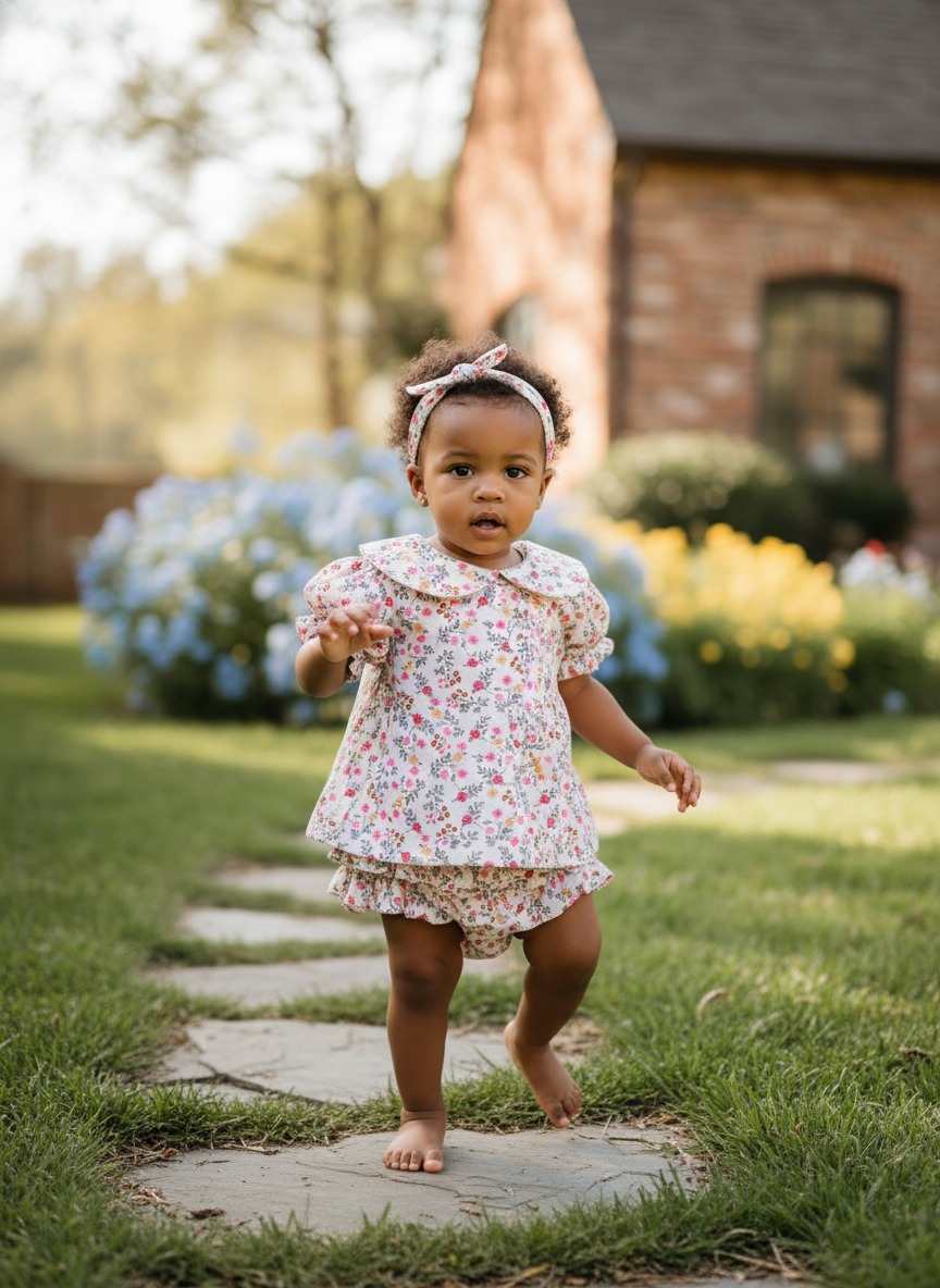 baby floral bloomer set