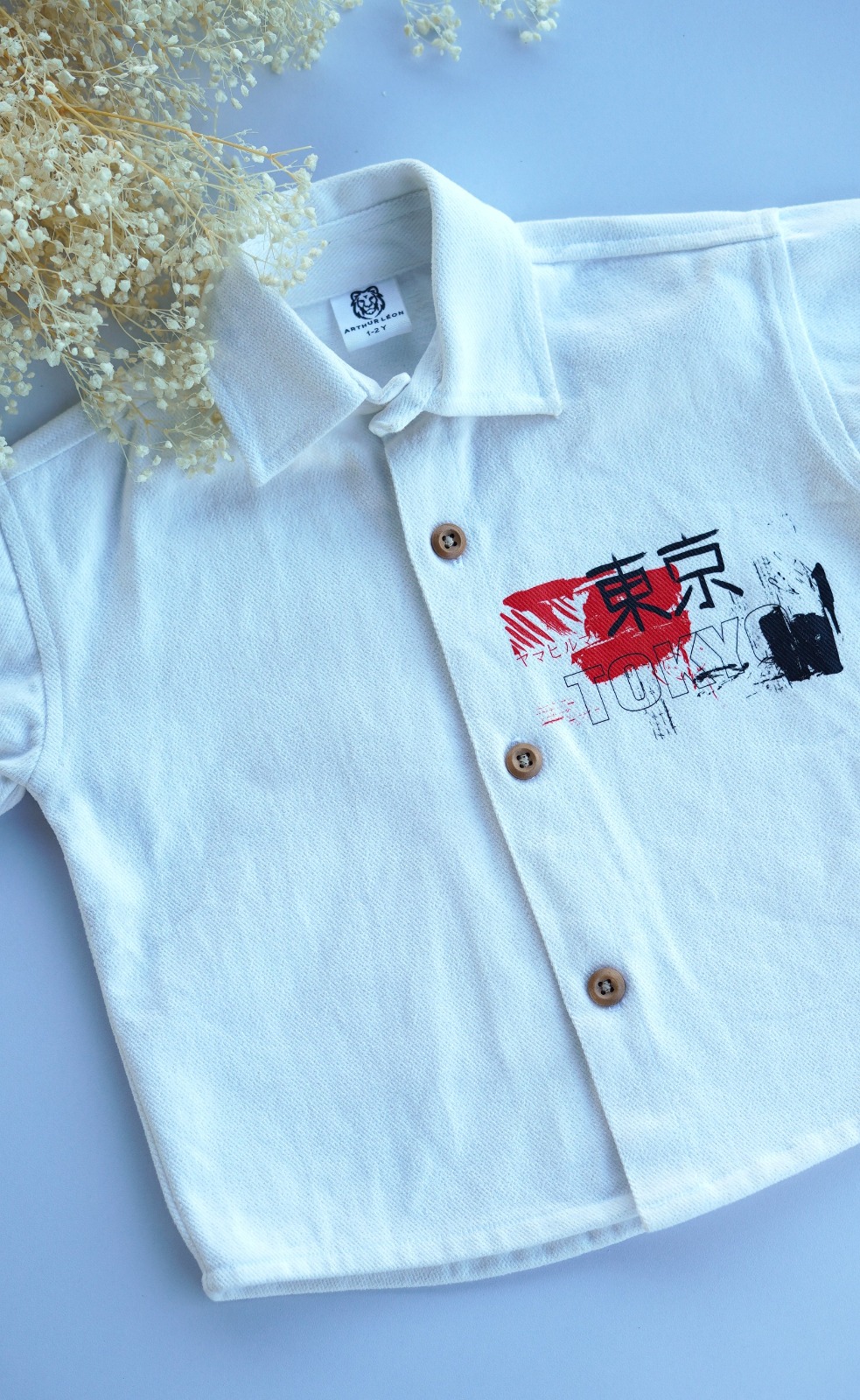 Boys White Canvas Fabric Shirt