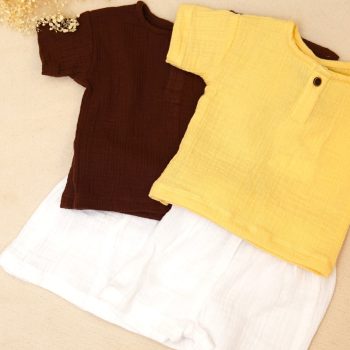 crinkled tshirt and shorts set