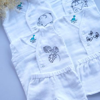 muslin jhabla and shorts set