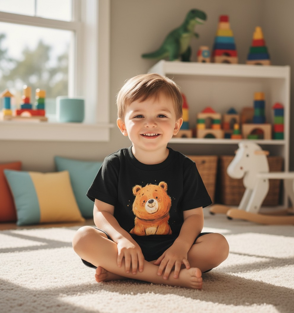 baby bear print t shirt