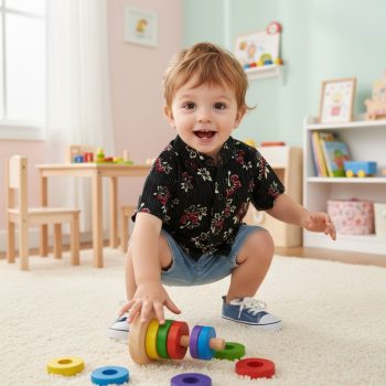 baby ikat print cotton shirt