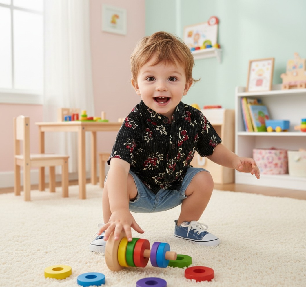 baby ikat print cotton shirt