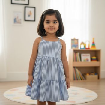 baby striped ruffle dress