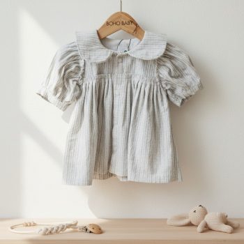 striped baby party frock