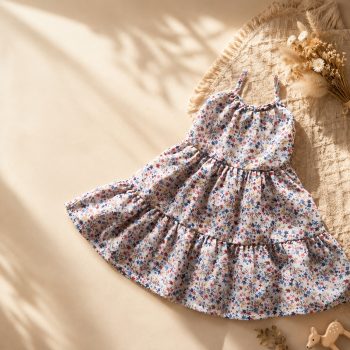 Girls Floral Tiered Casual Frock